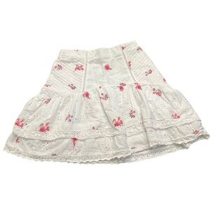 Zara Cream Summer Bubble Knee-Length Skirt with Tiered Embellishments XS